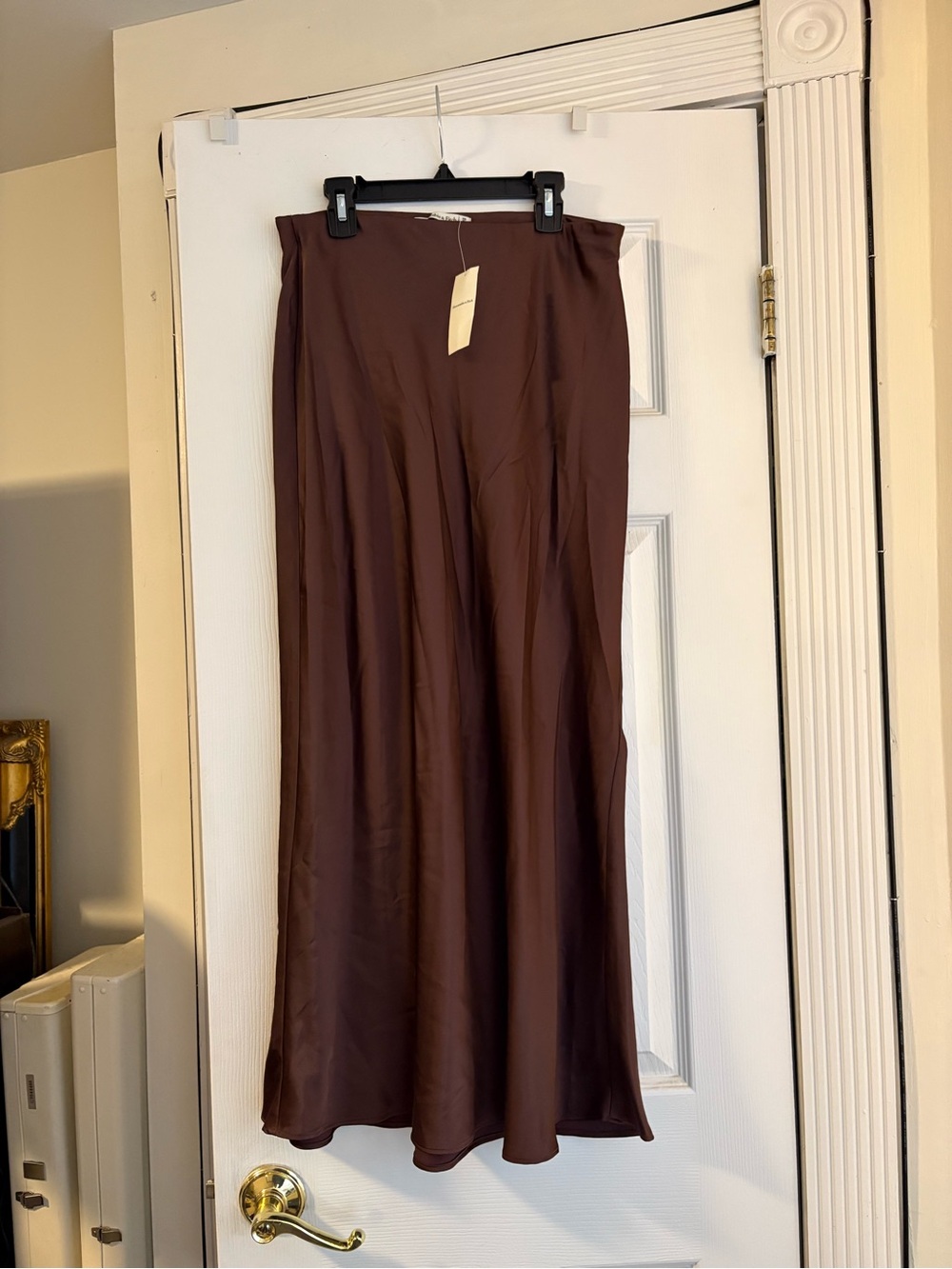 NWT Brown Satin Slip Skirt